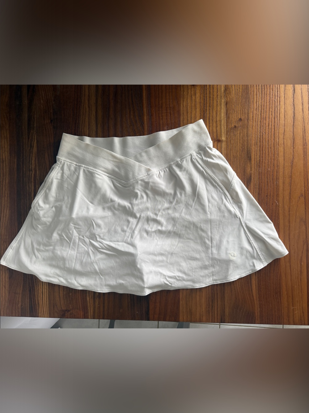 Lululemon Women's White Tennis Skirt with Built-In Shorts